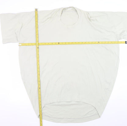 COS Men's Beige Cotton Relaxed Fit Crew Neck T-Shirt Size L