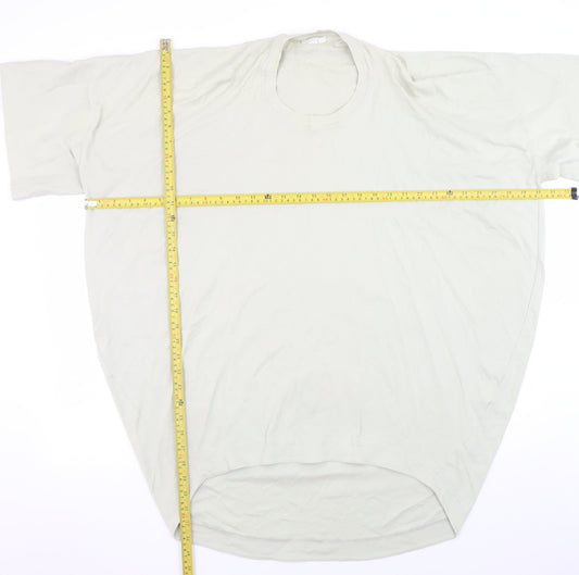 COS Men's Beige Cotton Relaxed Fit Crew Neck T-Shirt Size L