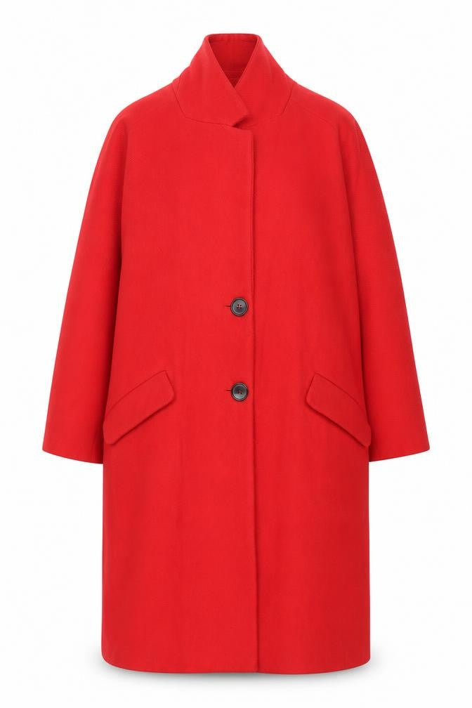 Womens UK Size 12 Zara Red Overcoat