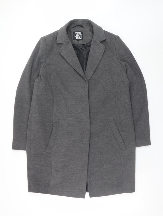 Womens UK Size 12 Debenhams Grey Overcoat