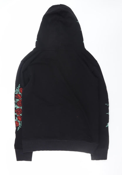 Womens UK Size M Boohoo Black Pullover Hoodie