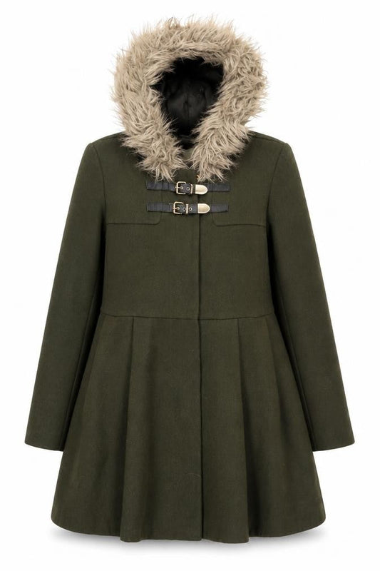 Womens UK Size 10 ASOS Green Duffle Coat