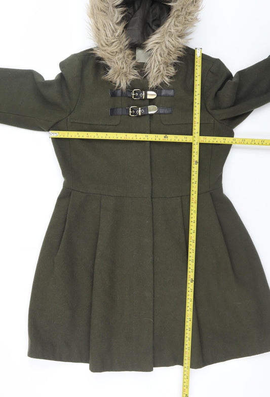 Womens UK Size 10 ASOS Green Duffle Coat