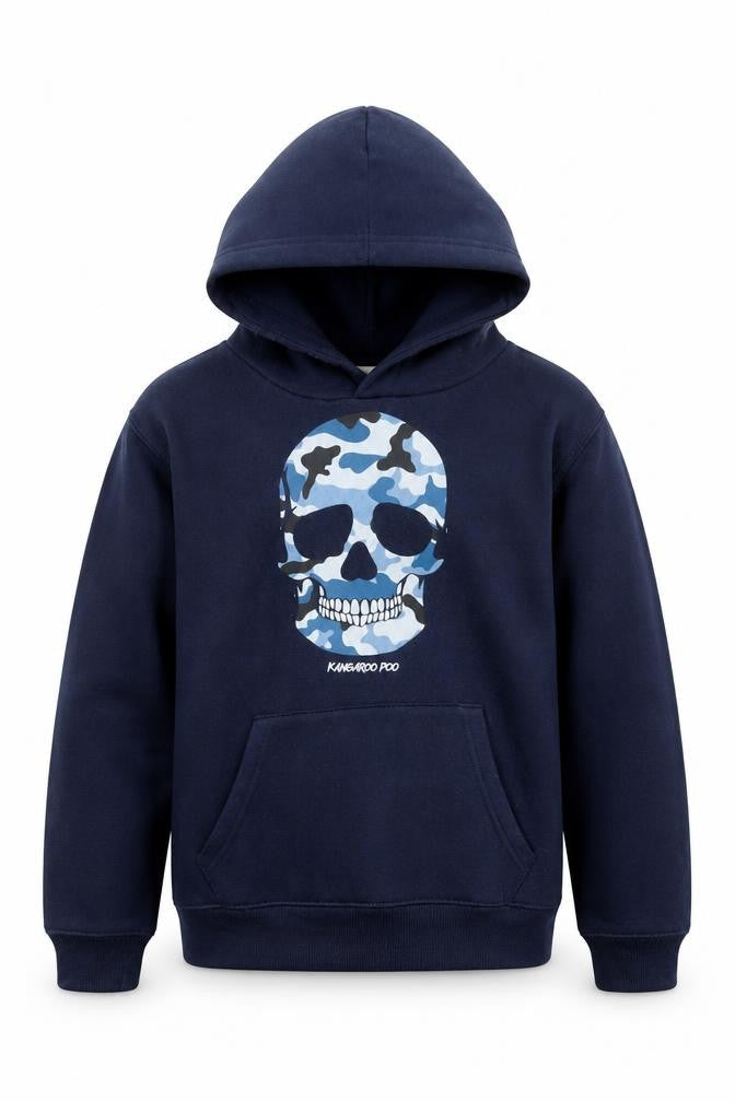 Boys UK Size 9-10 Years Kangaroo Poo Blue Pullover Hoodie