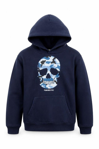 Boys UK Size 9-10 Years Kangaroo Poo Blue Pullover Hoodie