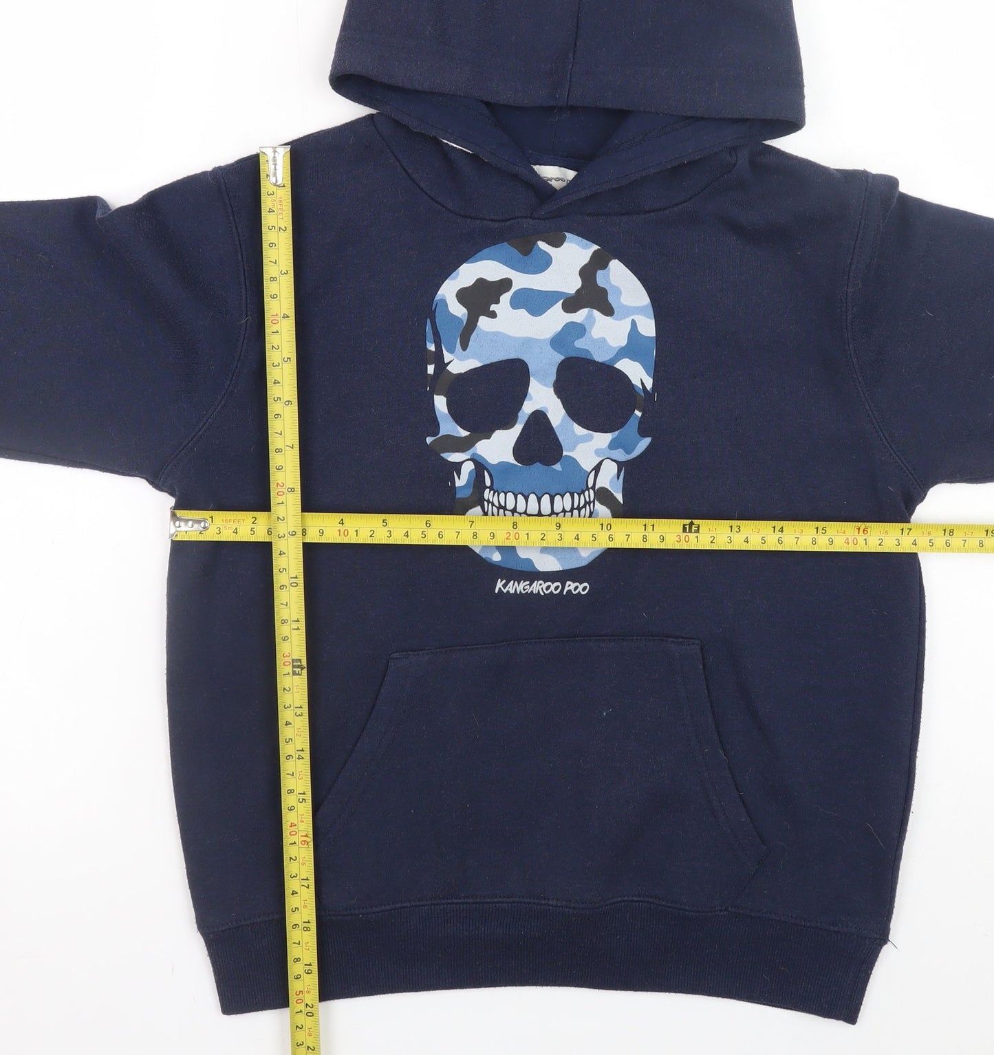 Boys UK Size 9-10 Years Kangaroo Poo Blue Pullover Hoodie