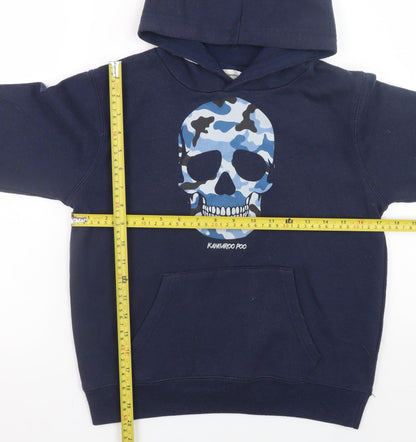 Boys UK Size 9-10 Years Kangaroo Poo Blue Pullover Hoodie
