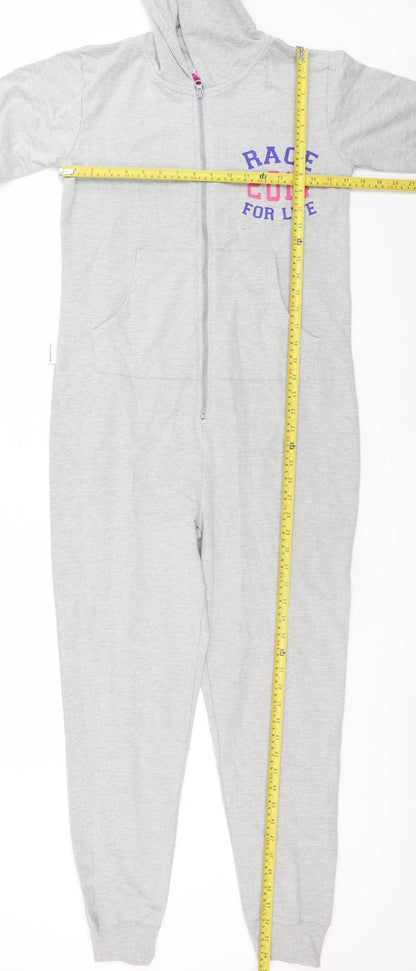 Race for Life Women’s Grey Hooded One Piece S Zip Lounge Wear