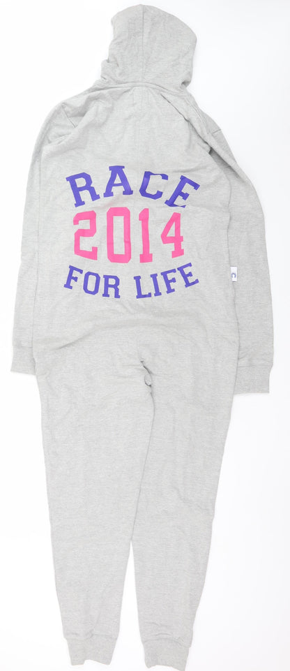 Race for Life Women’s Grey Hooded One Piece S Zip Lounge Wear
