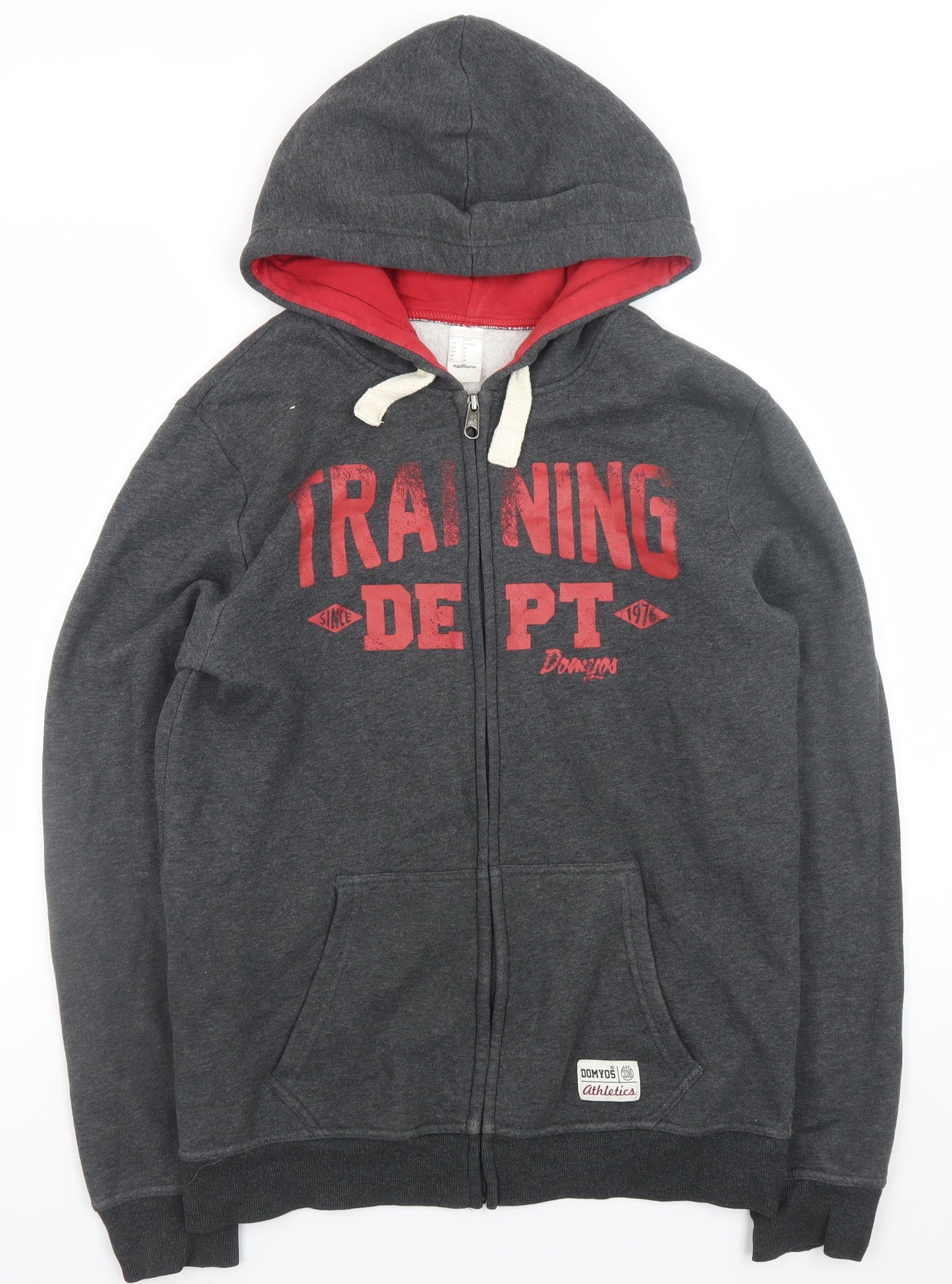 Mens UK Size M DOMYOS Grey Full Zip Hoodie