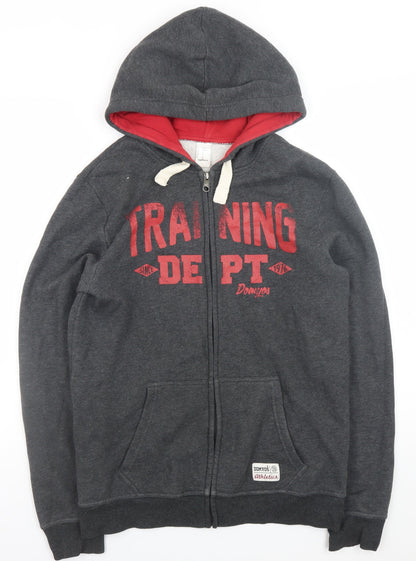 Mens UK Size M DOMYOS Grey Full Zip Hoodie