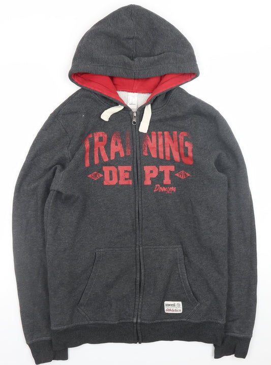 Mens UK Size M DOMYOS Grey Full Zip Hoodie