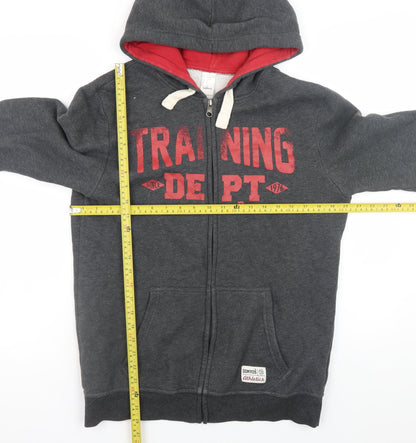 Mens UK Size M DOMYOS Grey Full Zip Hoodie