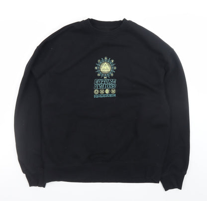 Mens UK Size S River Island Black Pullover Sweatshirt
