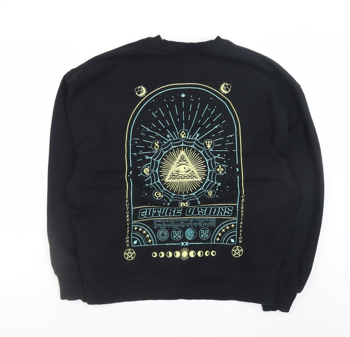 Mens UK Size S River Island Black Pullover Sweatshirt