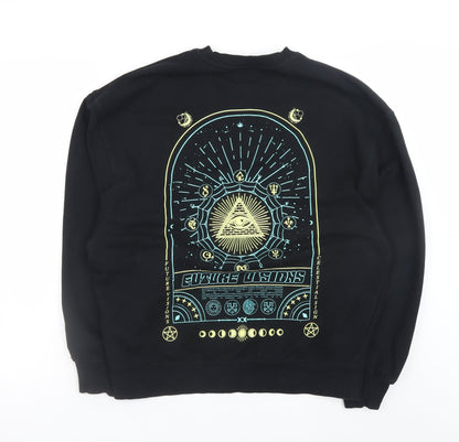 Mens UK Size S River Island Black Pullover Sweatshirt