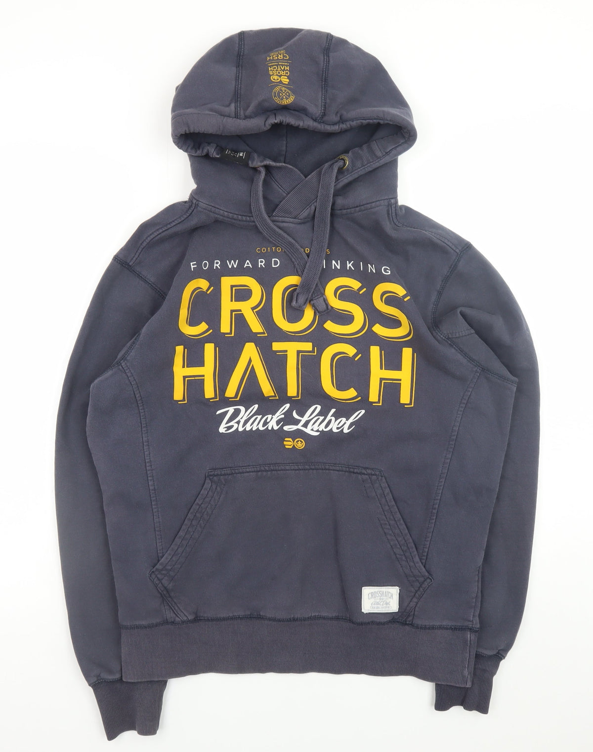 Mens UK Size M Crosshatch Blue Pullover Hoodie