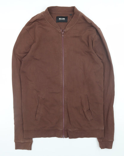 Mens UK Size M ONLY & SONS Brown Bomber Jacket