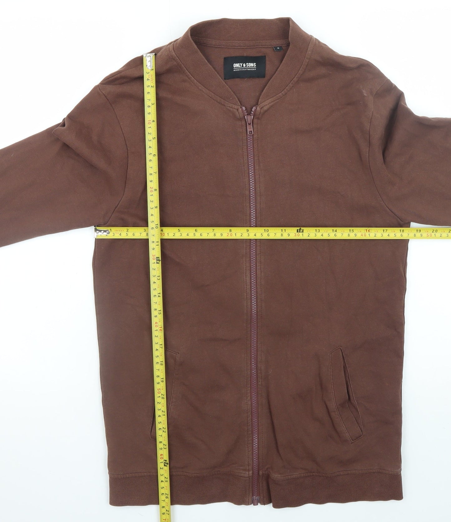 Mens UK Size M ONLY & SONS Brown Bomber Jacket