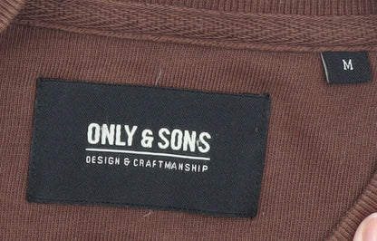 Mens UK Size M ONLY & SONS Brown Bomber Jacket