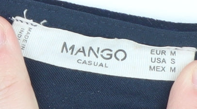 Womens UK Size 10 Mango Blue Wrap Blouse