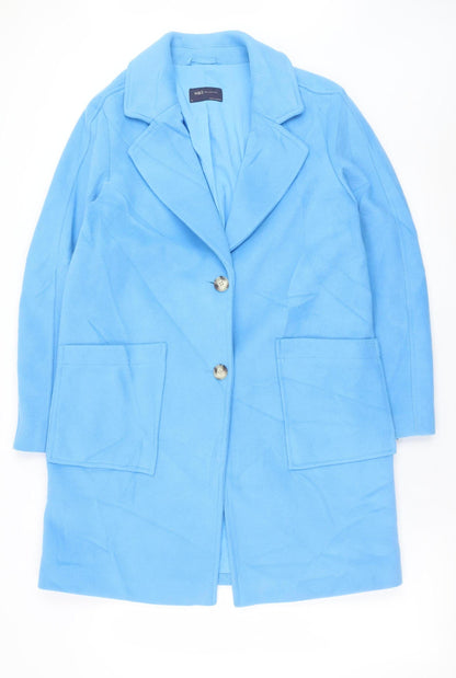 Womens UK Size 12 Marks and Spencer Blue Overcoat