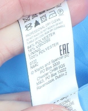Womens UK Size 12 Marks and Spencer Blue Overcoat