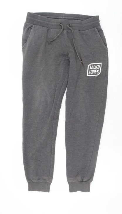 Mens UK Size M JACK & JONES Regular Fit Jogger Grey Trousers