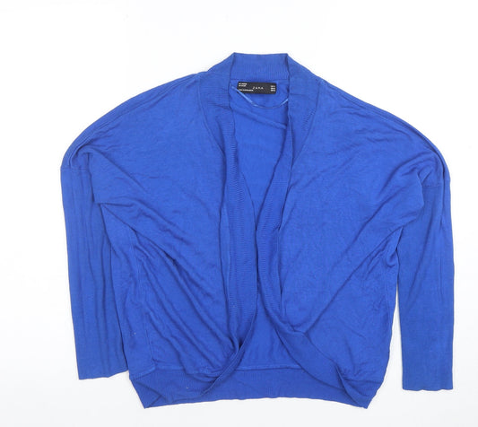 Womens UK Size M Zara Blue Cardigan Jumper