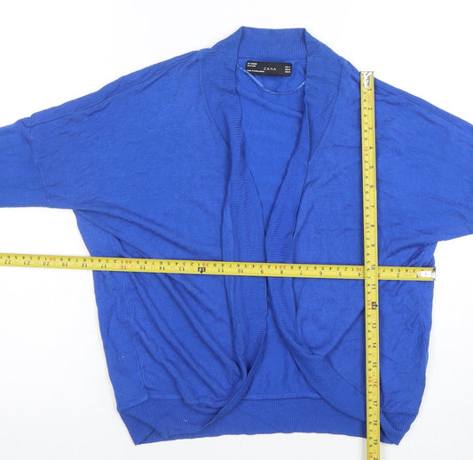 Womens UK Size M Zara Blue Cardigan Jumper