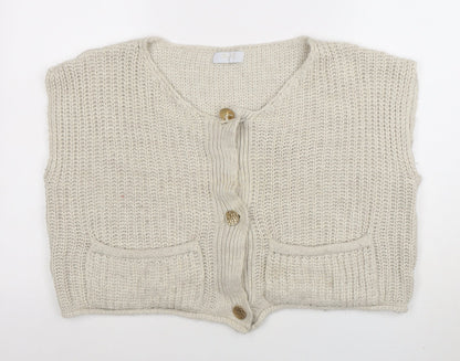 Womens UK Size S Quiz Beige Cardigan Jumper