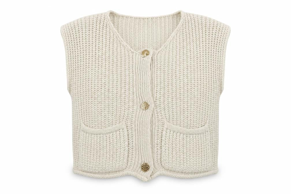 Womens UK Size S Quiz Beige Cardigan Jumper