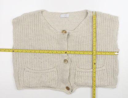 Womens UK Size S Quiz Beige Cardigan Jumper