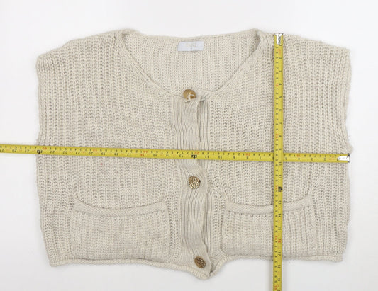 Womens UK Size S Quiz Beige Cardigan Jumper