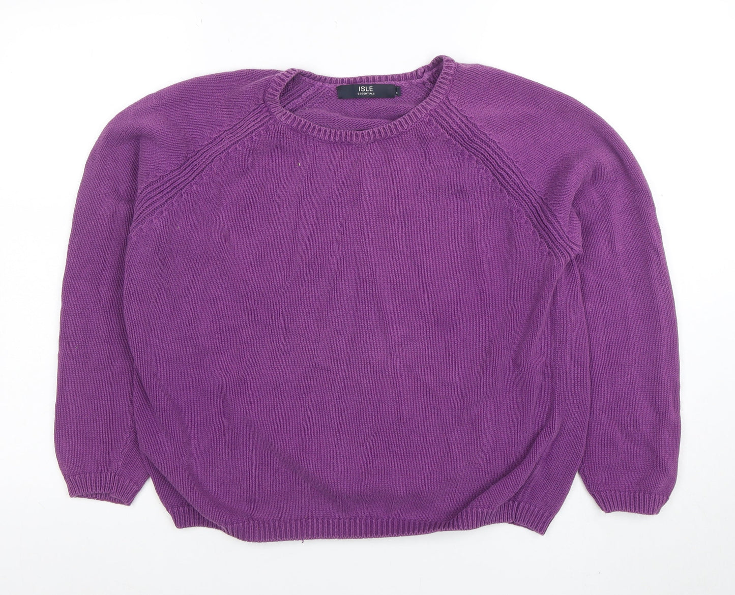 Womens UK Size L ISLE ESSENTIALS Purple Pullover Jumper