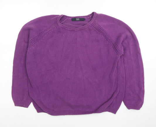 Womens UK Size L ISLE ESSENTIALS Purple Pullover Jumper