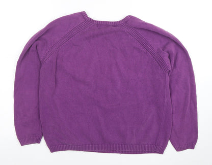 Womens UK Size L ISLE ESSENTIALS Purple Pullover Jumper