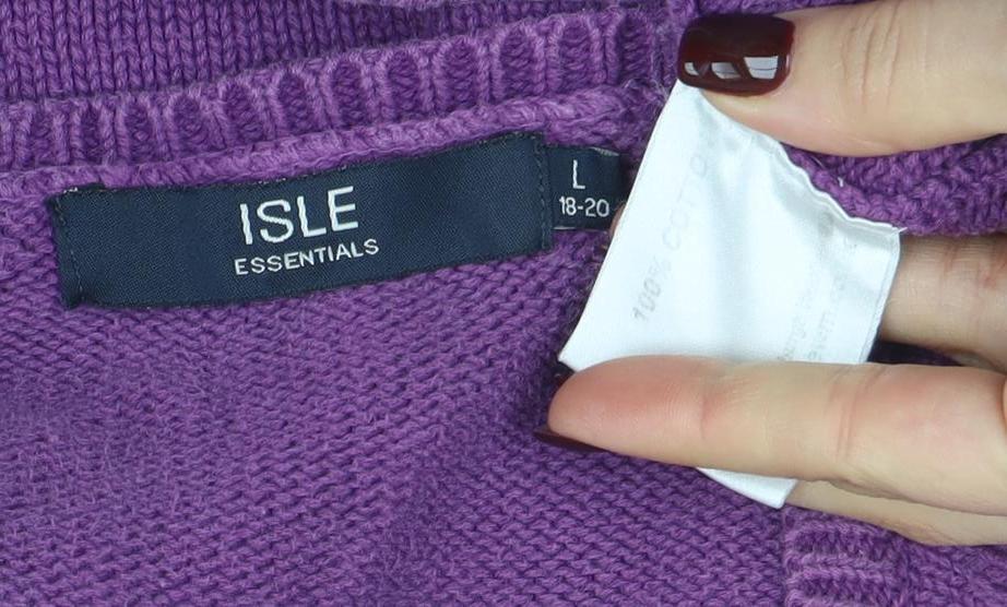Womens UK Size L ISLE ESSENTIALS Purple Pullover Jumper