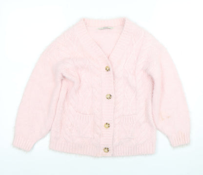 Teens UK Size 7-8 George Pink Cardigan Jumper