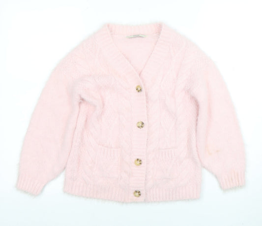 Teens UK Size 7-8 George Pink Cardigan Jumper