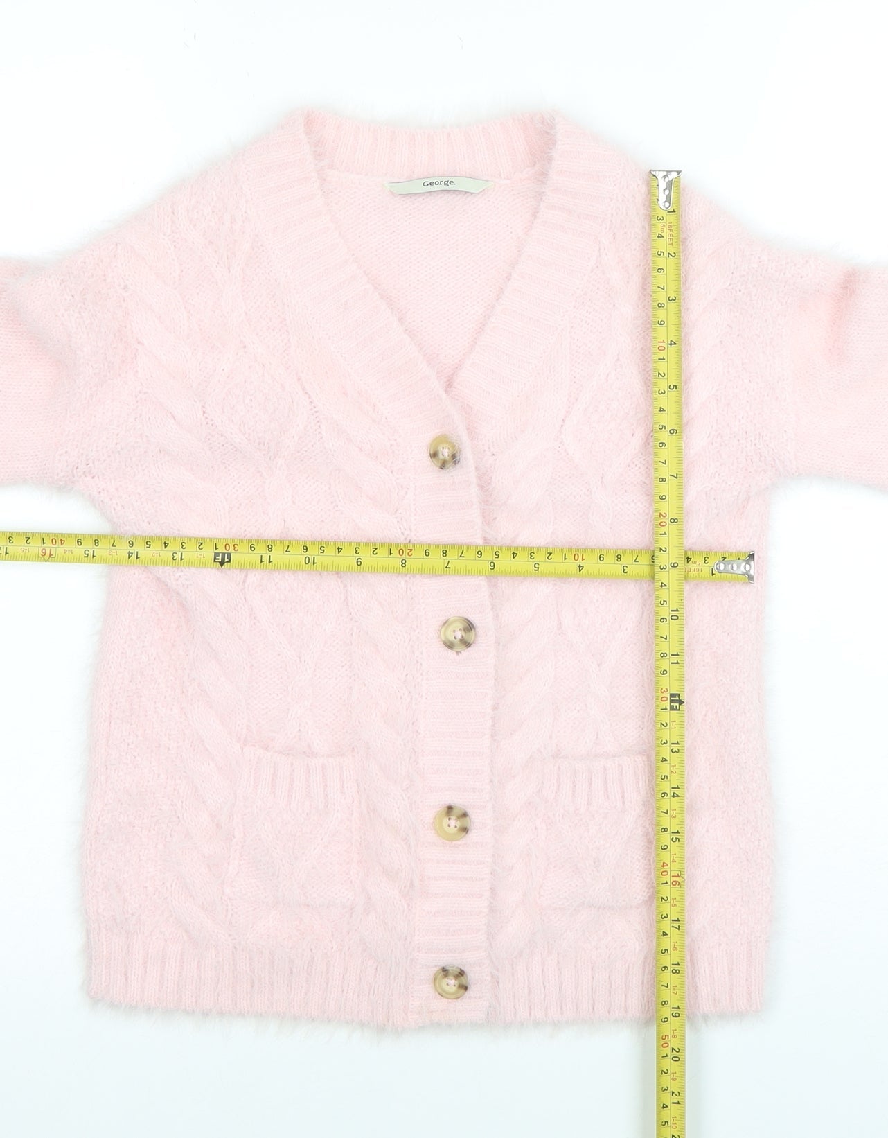 Teens UK Size 7-8 George Pink Cardigan Jumper