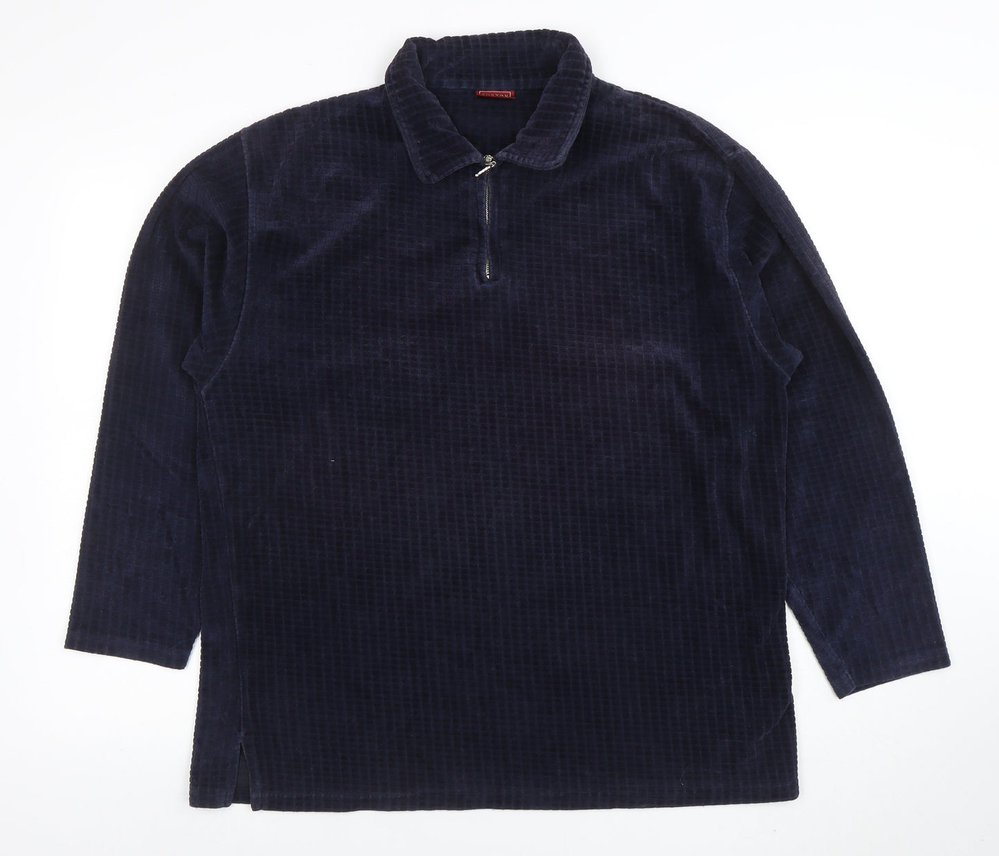 Mens UK Size L Burton Menswear Blue Henley Sweatshirt
