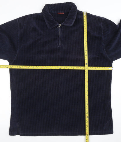 Mens UK Size L Burton Menswear Blue Henley Sweatshirt