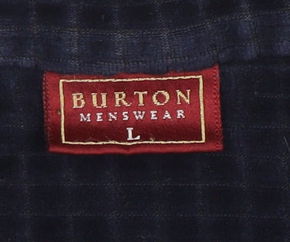Mens UK Size L Burton Menswear Blue Henley Sweatshirt