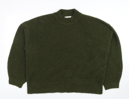 Marks and Spencer Women’s Green Mock Neck Wool Blend Jumper Size L