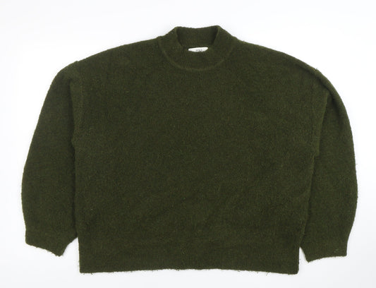 Marks and Spencer Women’s Green Mock Neck Wool Blend Jumper Size L