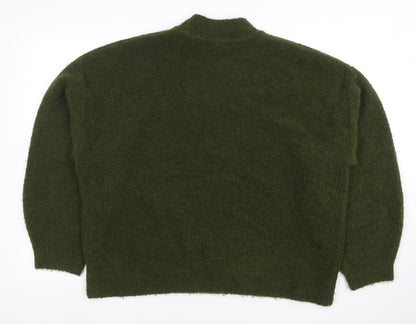 Marks and Spencer Women’s Green Mock Neck Wool Blend Jumper Size L
