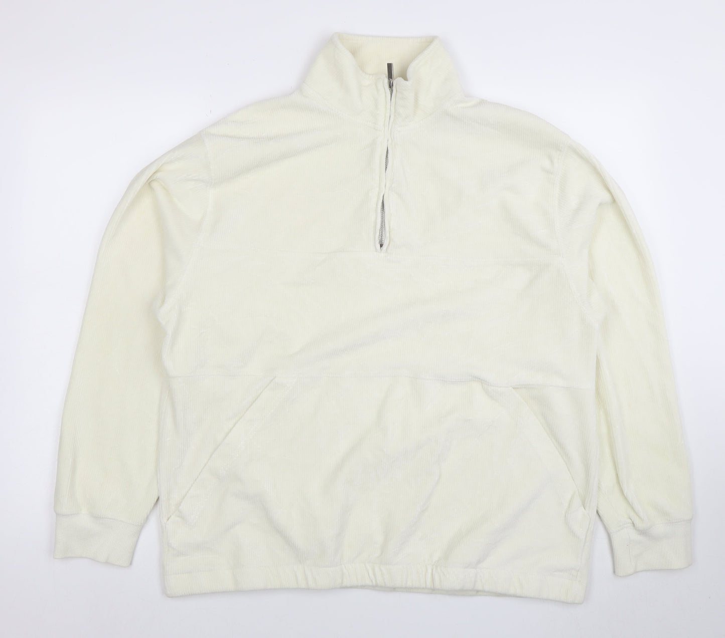 Mens UK Size XL Topman Ivory 1/2 Zip Sweatshirt