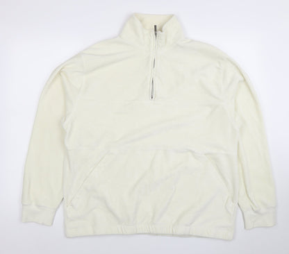 Mens UK Size XL Topman Ivory 1/2 Zip Sweatshirt