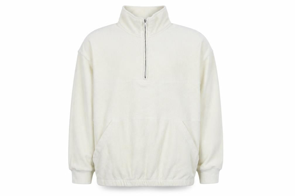 Mens UK Size XL Topman Ivory 1/2 Zip Sweatshirt